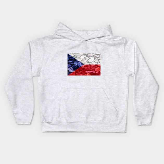 Flag of the Czech Republic - Stone Kids Hoodie by DrPen